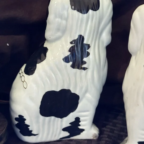 Staffordshire dog lamp and 2 dog figurines - Picture 7 of 9